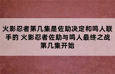 火影忍者第几集是佐助决定和鸣人联手的 火影忍者佐助与鸣人最终之战第几集开始